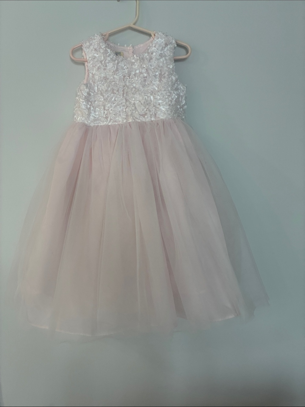 marmellata Pale Pink Tulle Dress with Sequin Floral Bodice